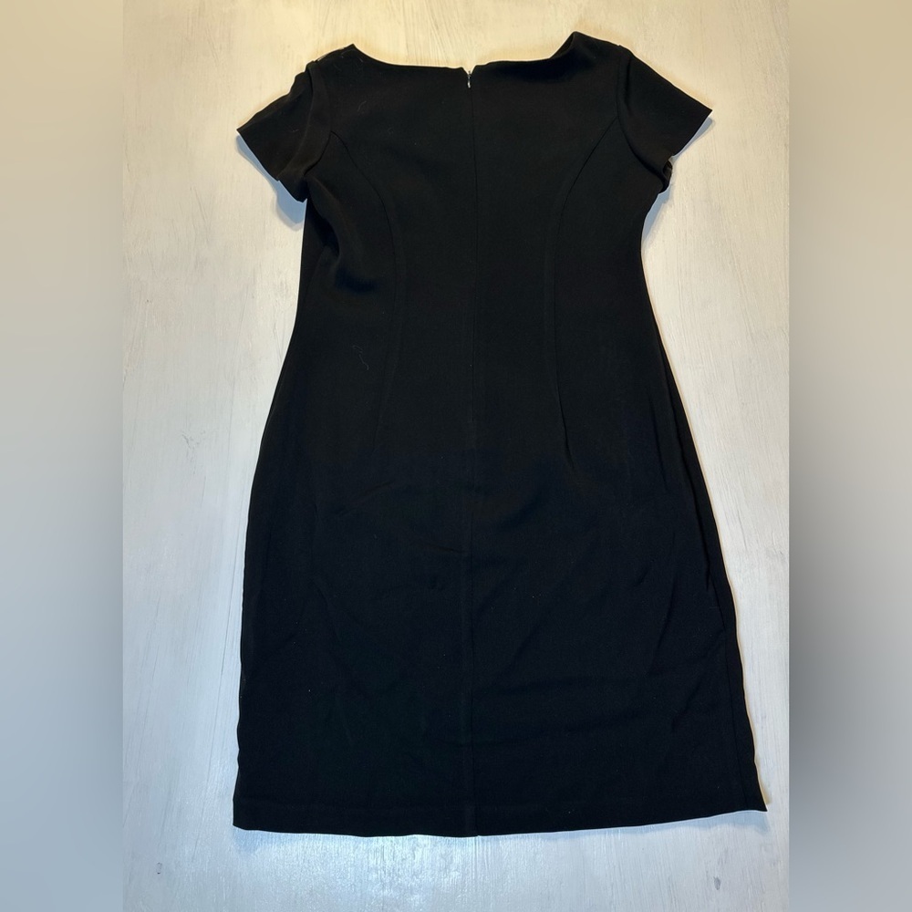T & Company Black Sheath Dress  Embellished Neckline Size 10, LBD - Picture 6 of 8